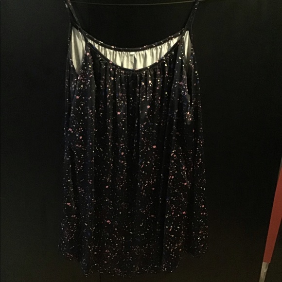 Black tank w pink blue yellow splatter 5X - Picture 2 of 5